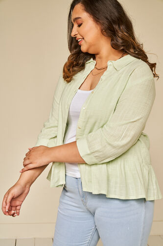 Mint Dobby Shirt Style Top, Mint, image 7
